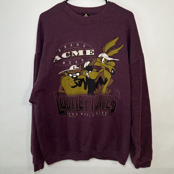 Vintage 1997 Looney Tunes Crew Neck Sweatshirt Mens Size XL HL Miller Tag Acme - Picture 1 of 9